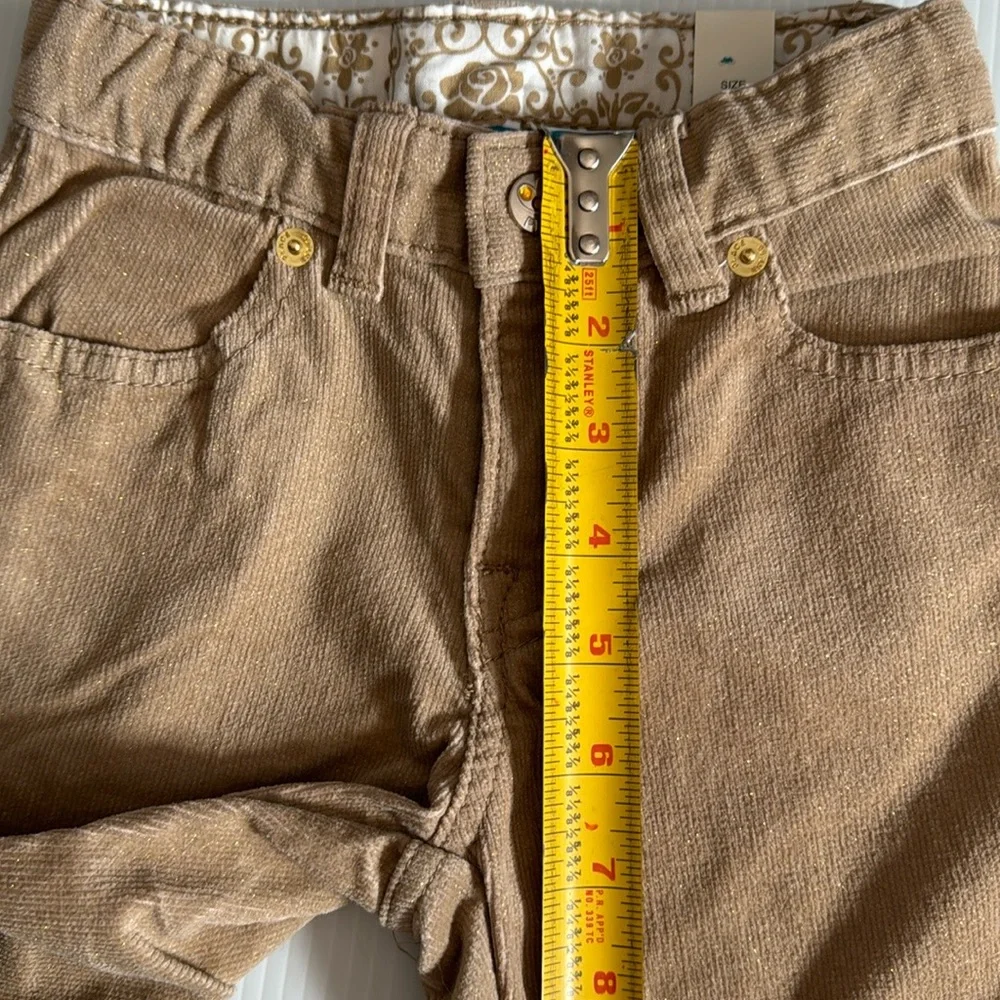 The Children’s Place light tan with gold glitter corduroy pants. Girls size 3T